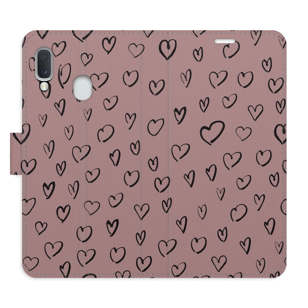 Flipové puzdro iSaprio - Heart Dark 02 - Samsung Galaxy A20e