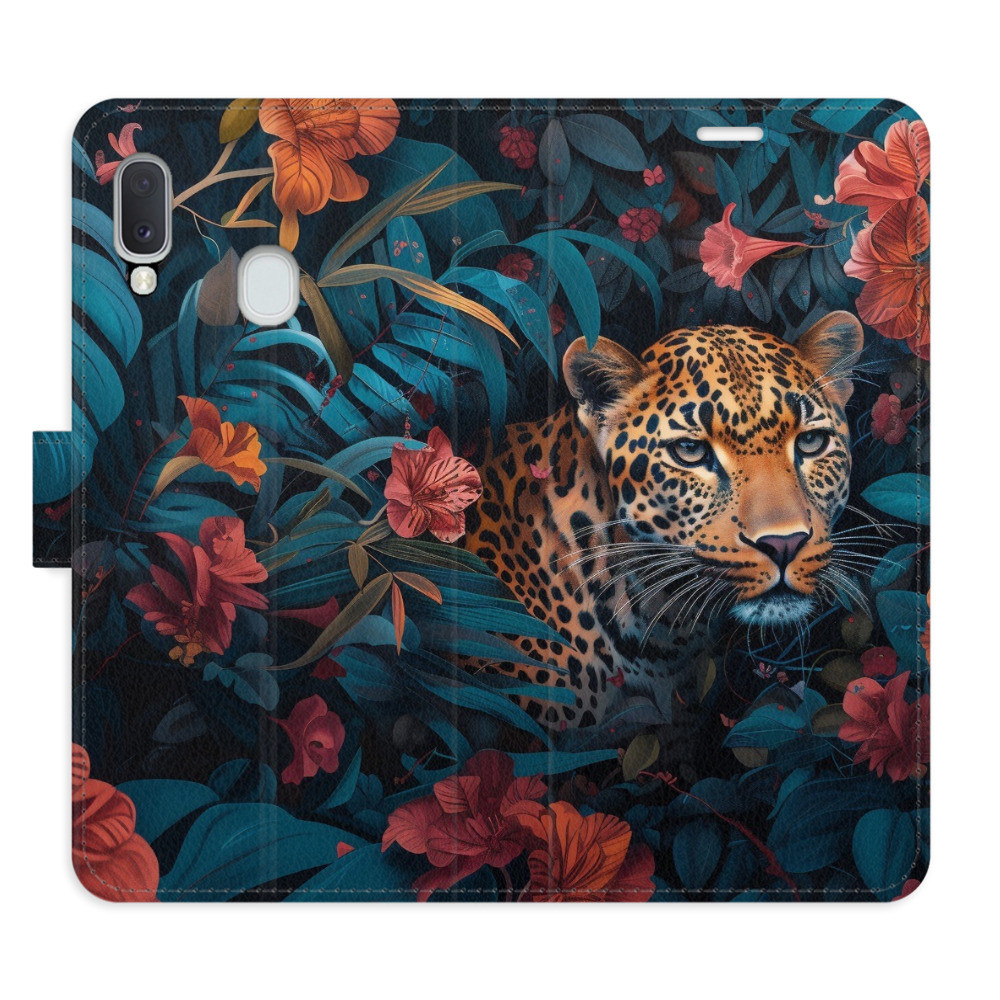 Flipové puzdro iSaprio - Flower Jaguar 02 - Samsung Galaxy A20e