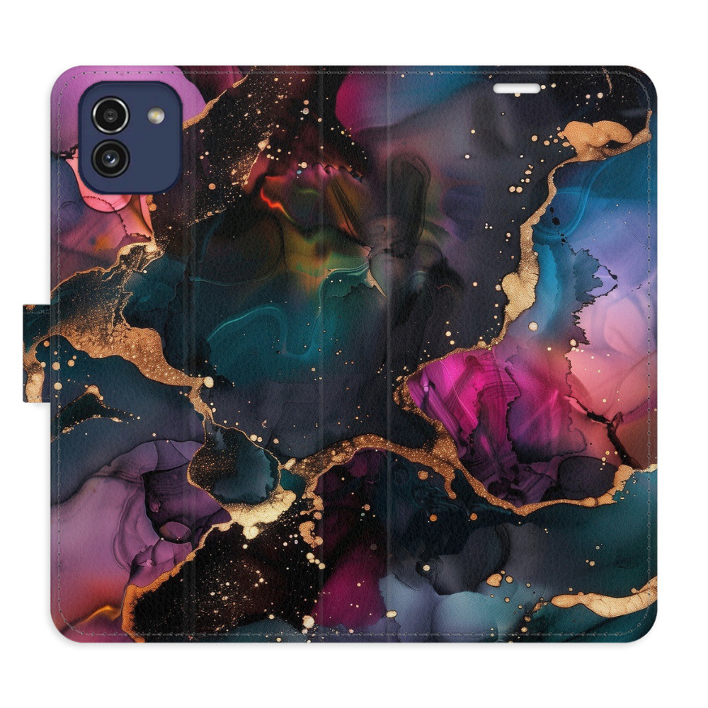 Flipové puzdro iSaprio - Dark Marble - Samsung Galaxy A03