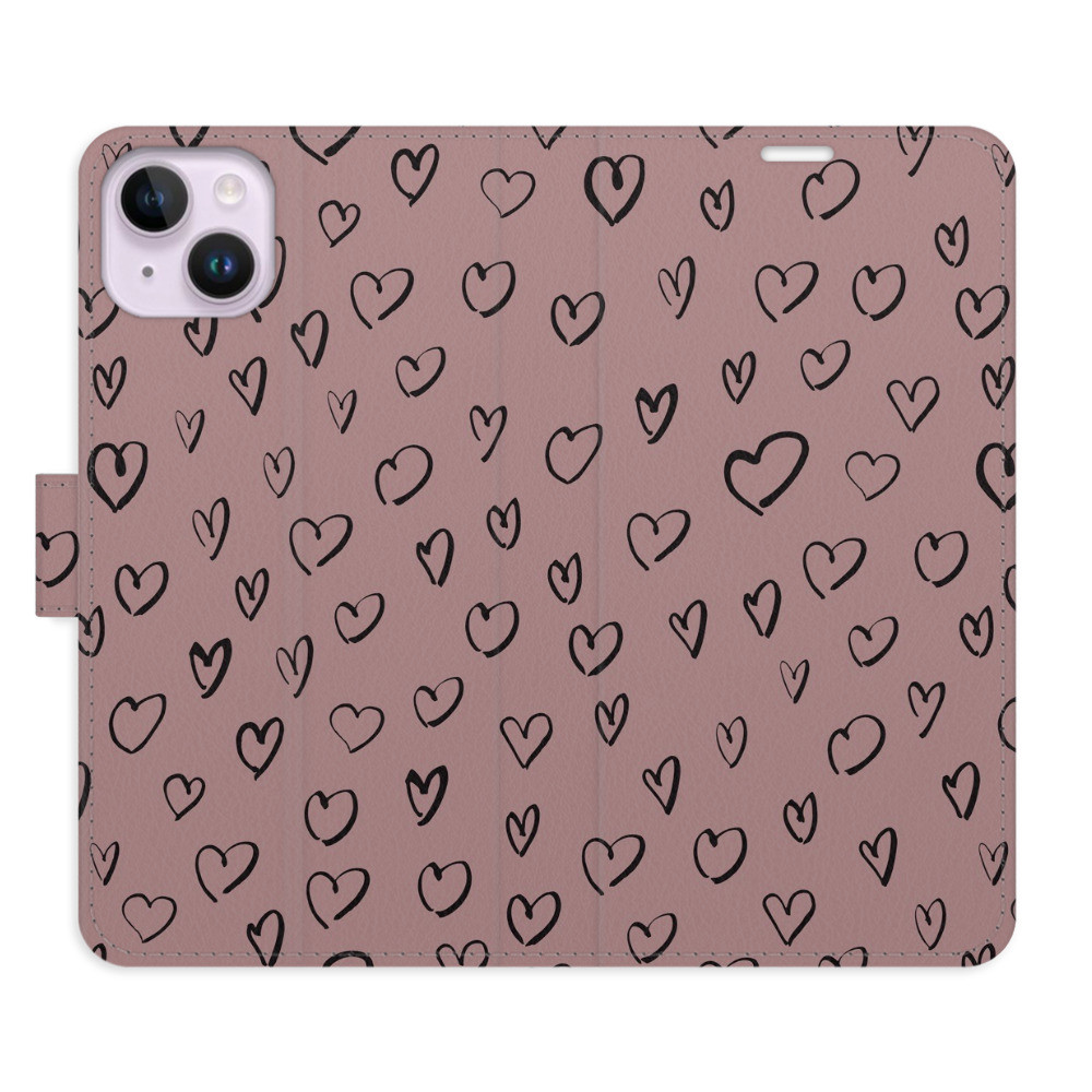 Flipové puzdro iSaprio - Heart Dark 02 - iPhone 14 Plus