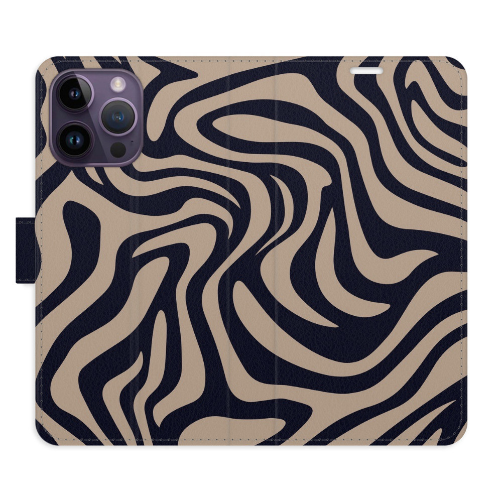 Flipové puzdro iSaprio - Zebra Black 02 - iPhone 14 Pro Max