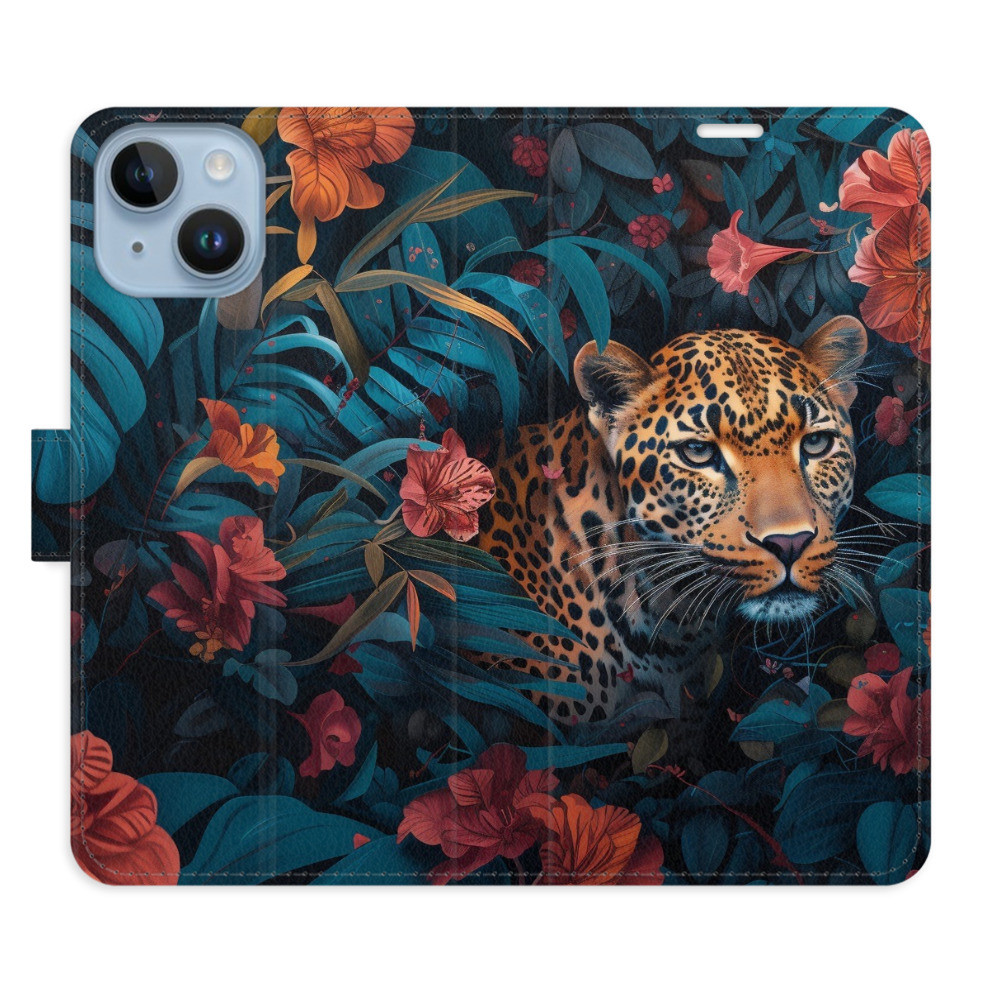 Flipové puzdro iSaprio - Flower Jaguar 02 - iPhone 14