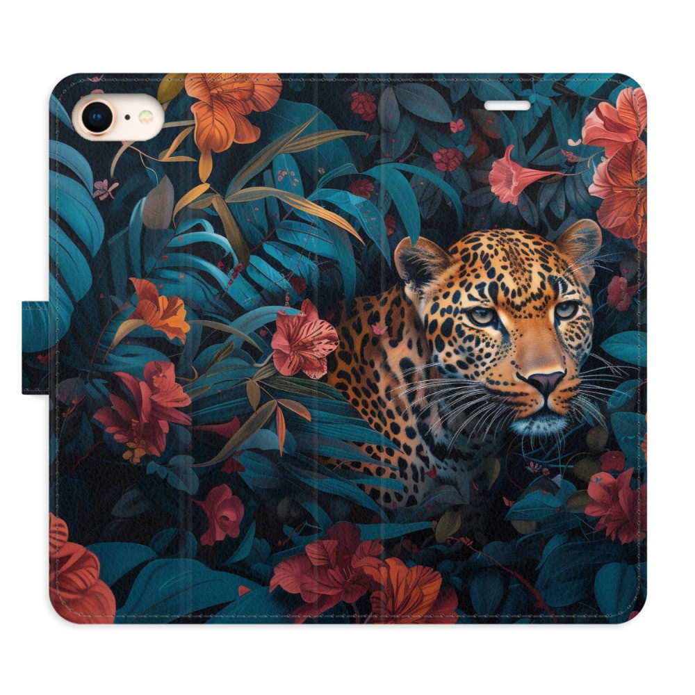 Flipové puzdro iSaprio - Flower Jaguar 02 - iPhone 7/8/SE 2020