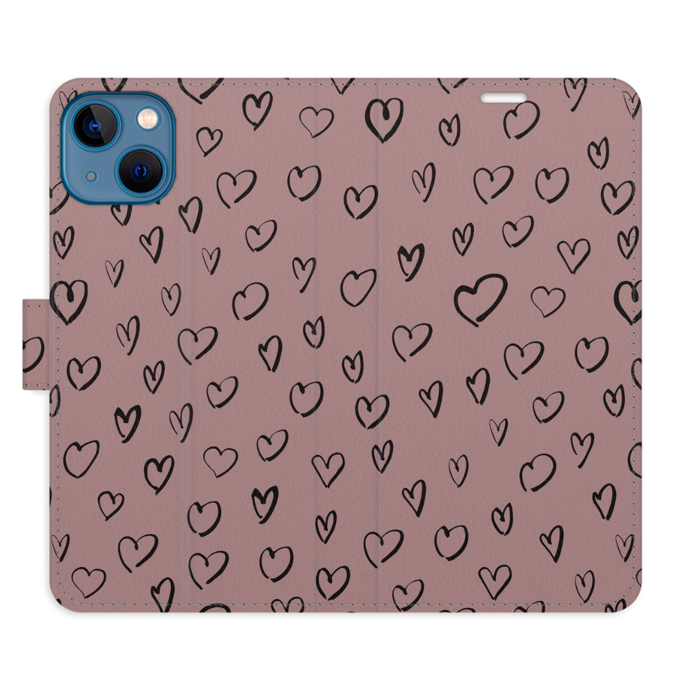 Flipové puzdro iSaprio - Heart Dark 02 - iPhone 13