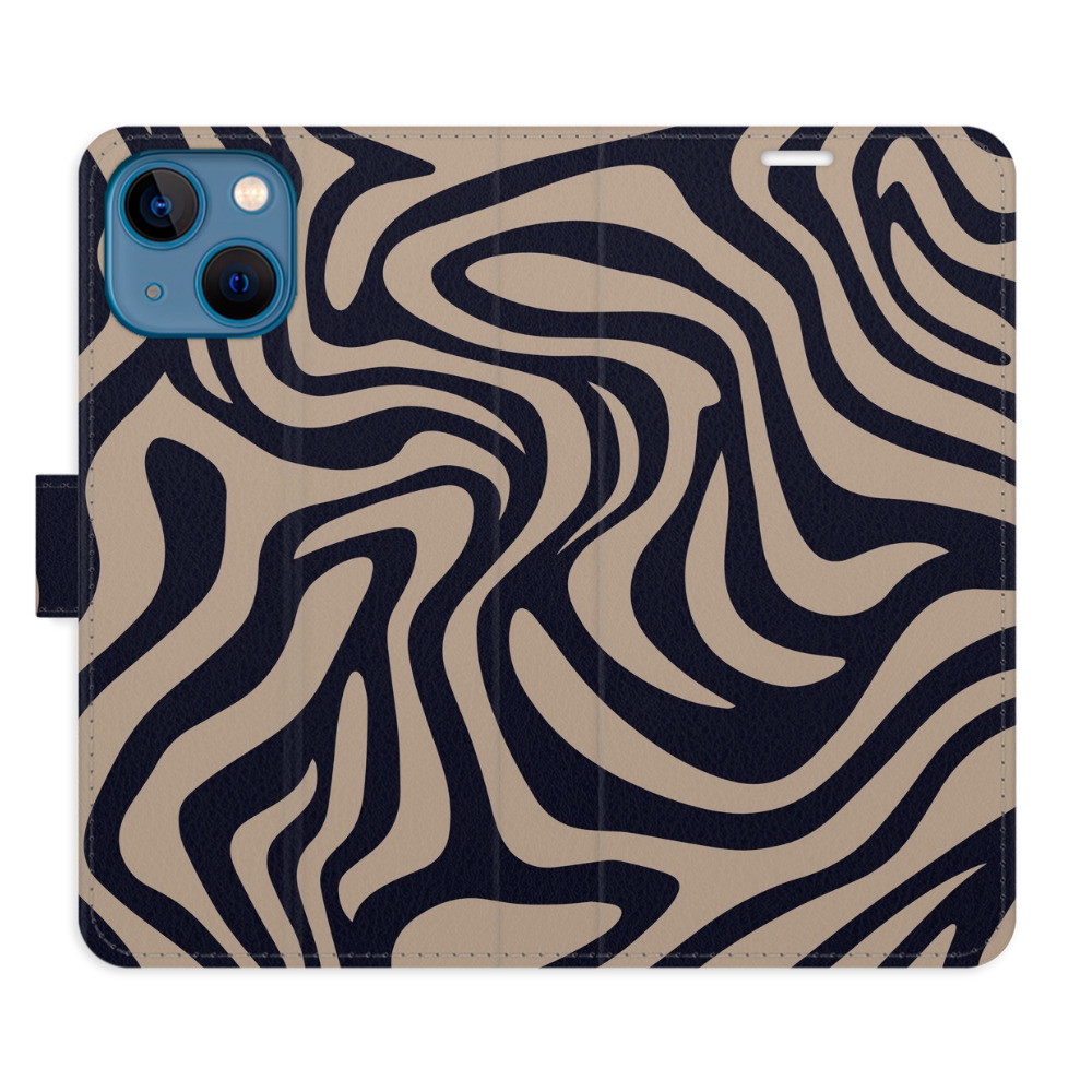 Flipové puzdro iSaprio - Zebra Black 02 - iPhone 13 mini