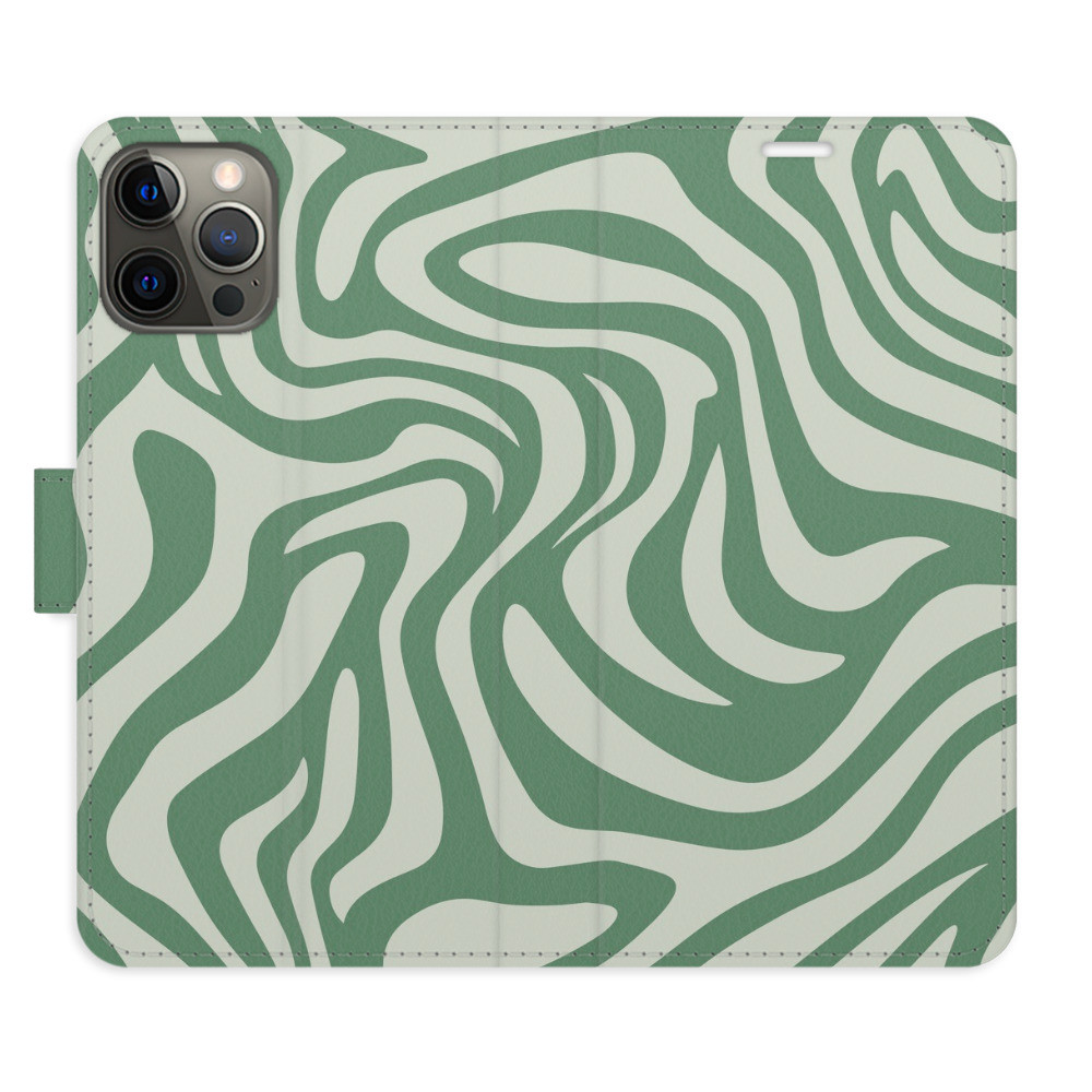 Flipové puzdro iSaprio - Zebra Green 02 - iPhone 12/12 Pro