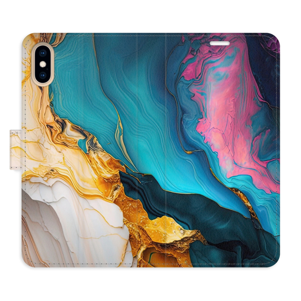 Flipové puzdro iSaprio - Colourful Marble - iPhone X/XS