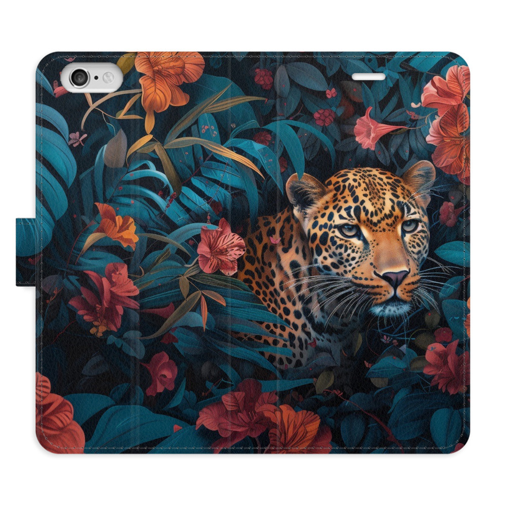 Flipové puzdro iSaprio - Flower Jaguar 02 - iPhone 6/6S