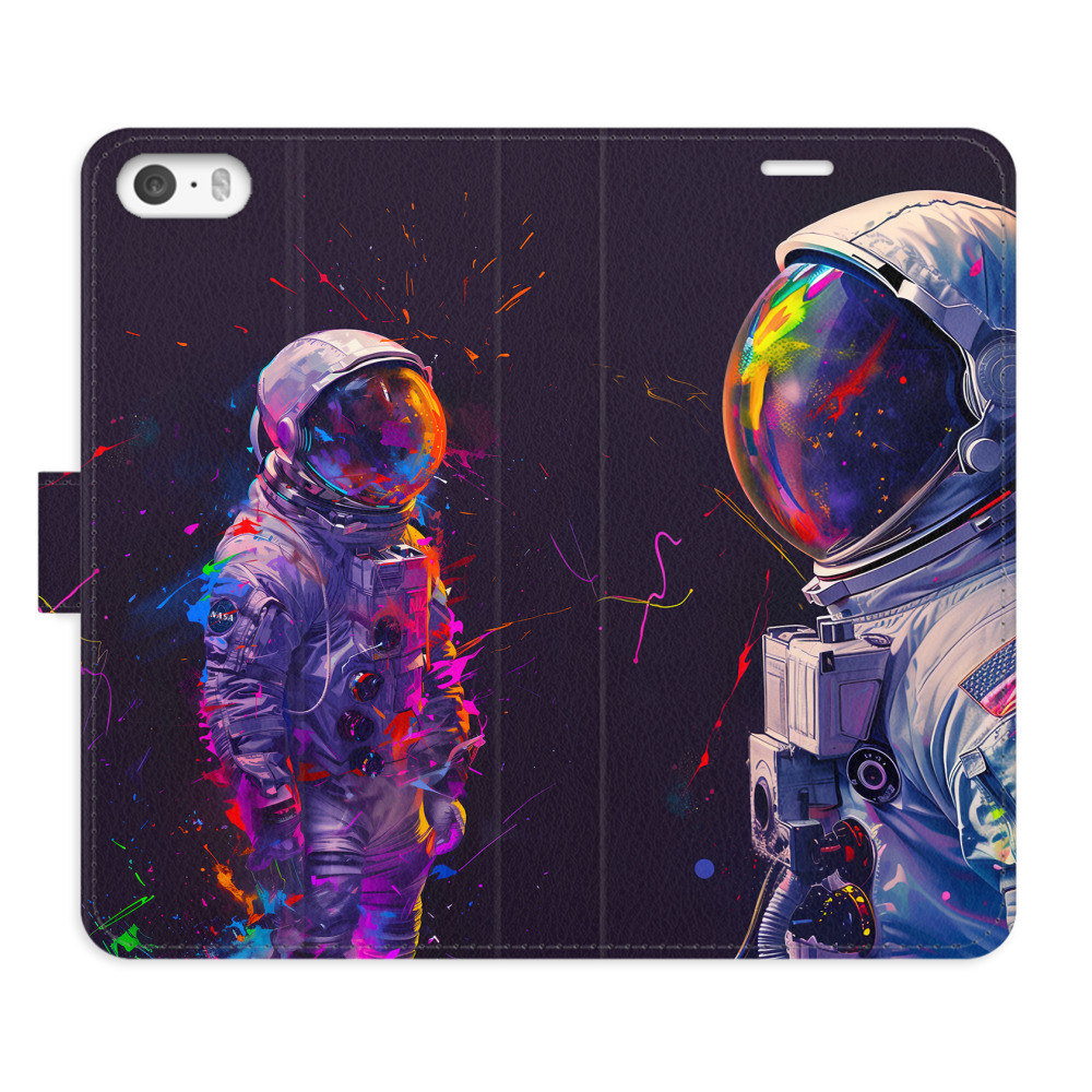 Flipové puzdro iSaprio - Neon Astronaut 02 - iPhone 5/5S/SE