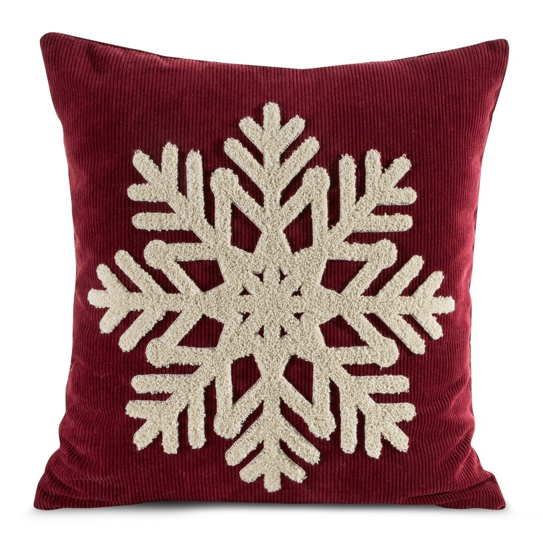 Vánoční povlak na polštář SNOWFLAK 45x45 cm červený