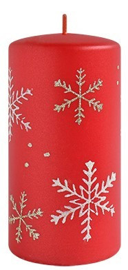Vánoční svíčka FROST 14 cm červená