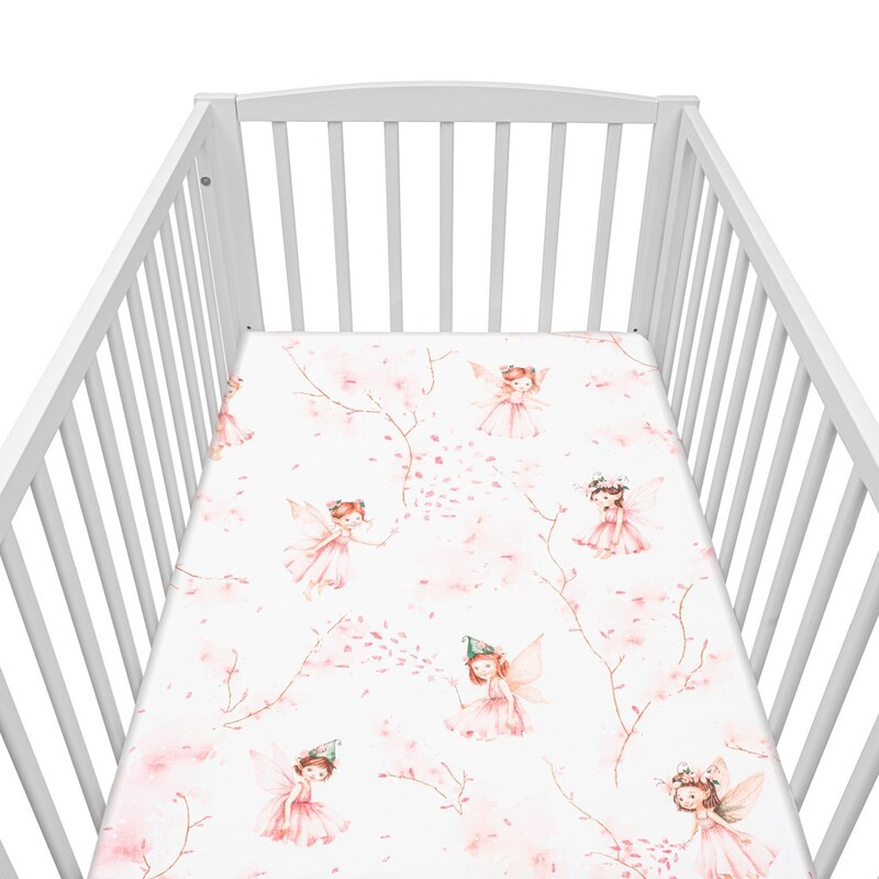 NEW BABY - Bavlnené prestieradlo do postieľky Víly 120x60 cm