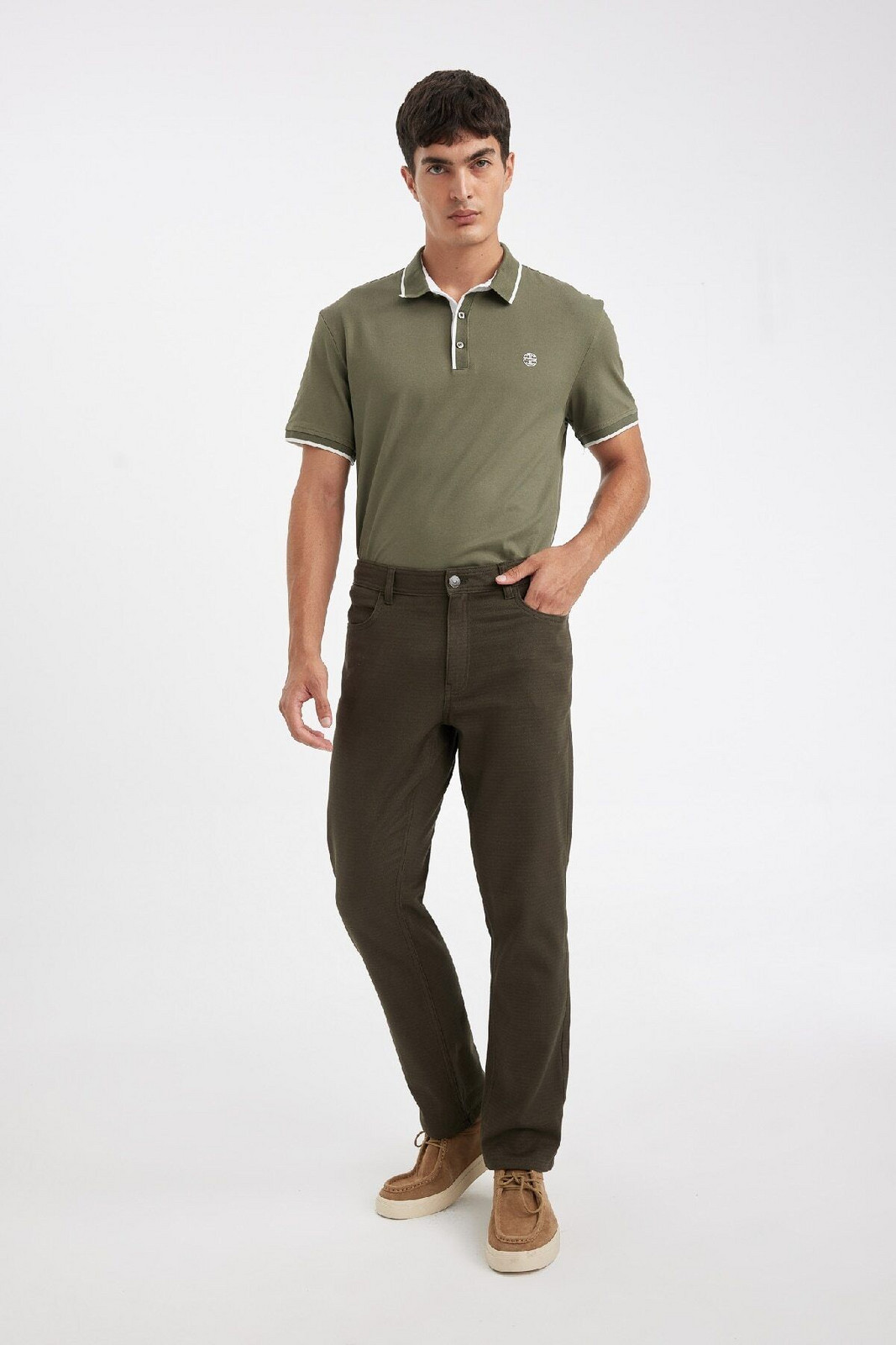DEFACTO Basic Straight Leg Trousers with Pockets