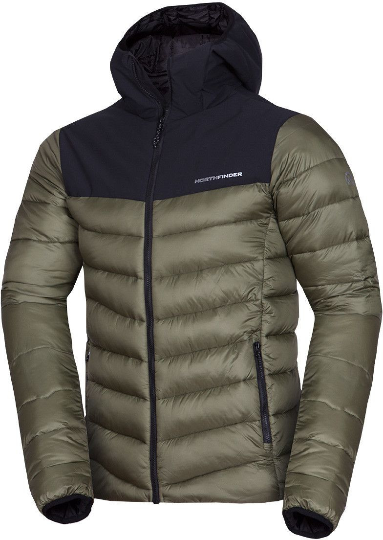 Northfinder Pánska zateplená outdoorová bunda FEDERICO black dark green Veľkosť: M