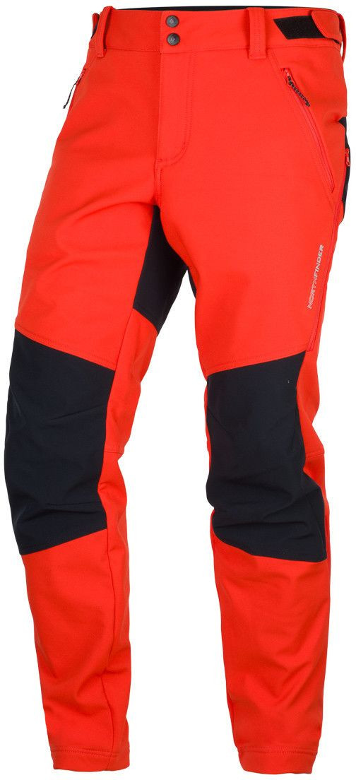 Northfinder Pánske turistické softshellové nohavice MARCELLO red orange Veľkosť: M