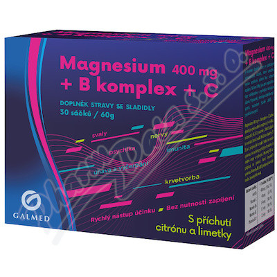 GALMED Magnesium 400 mg + B komplex + C 30 vrecúšok