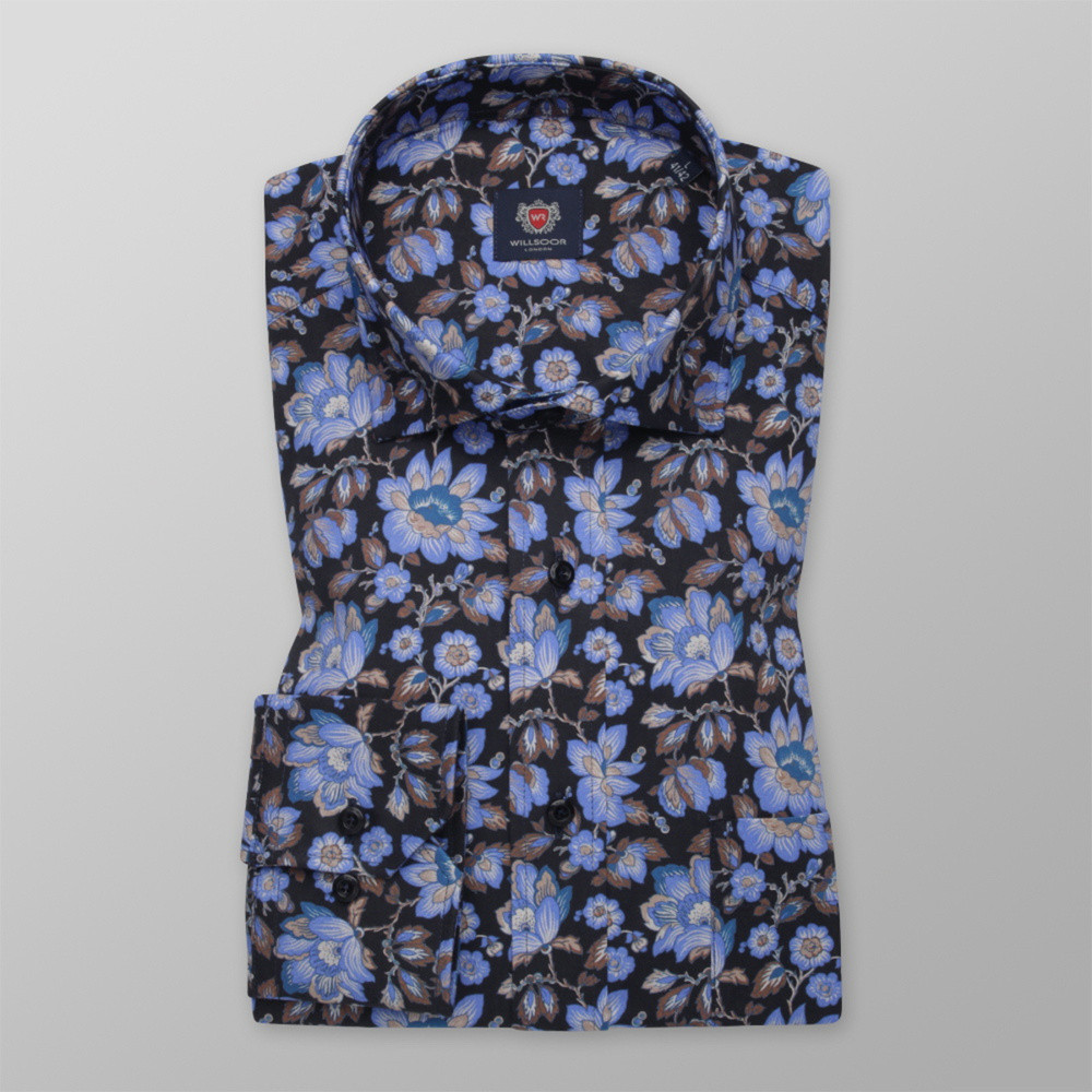 Pánska košeľa klasická s kvetinovou potlačou 12201