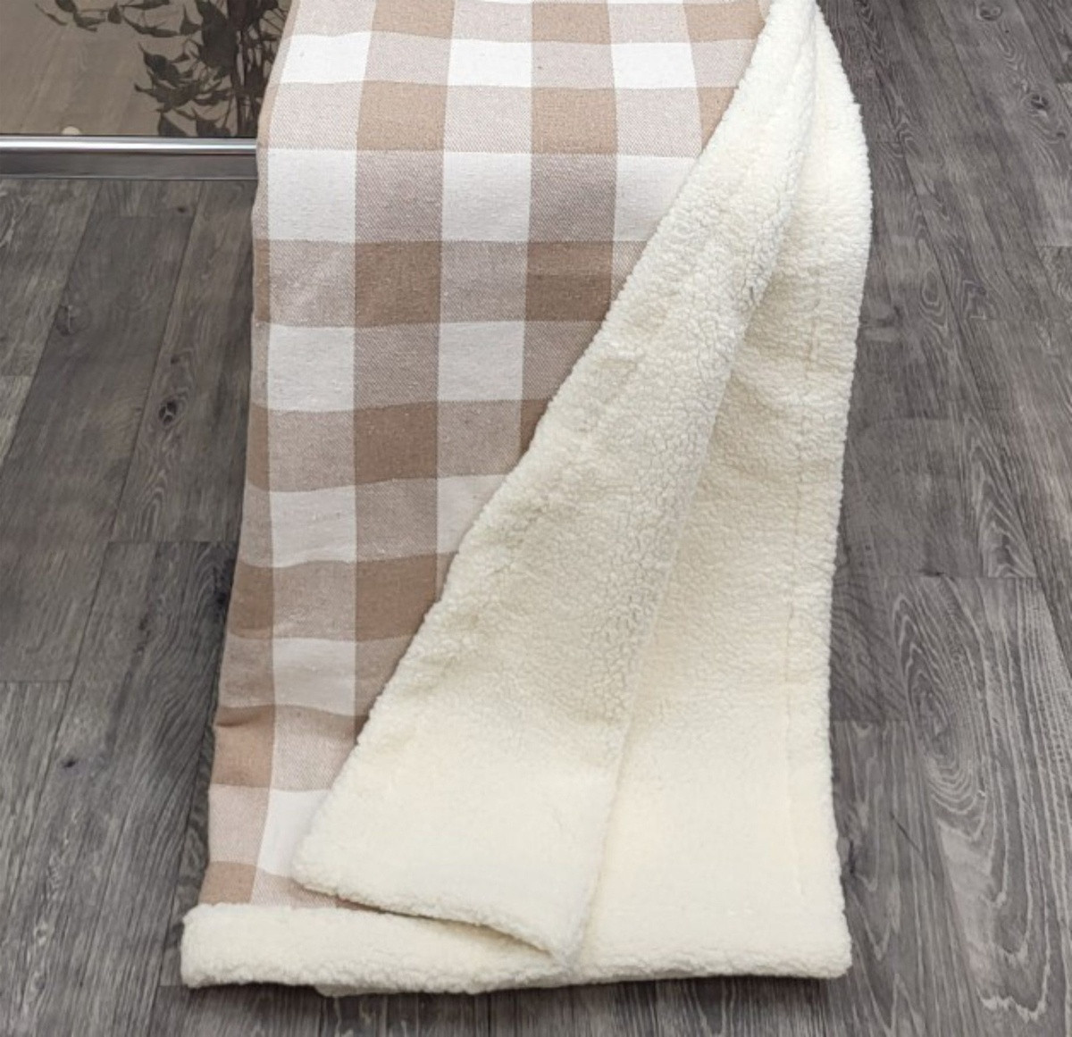 Deka baránok, Škandinávske káro, béžová, 150 x 200 cm