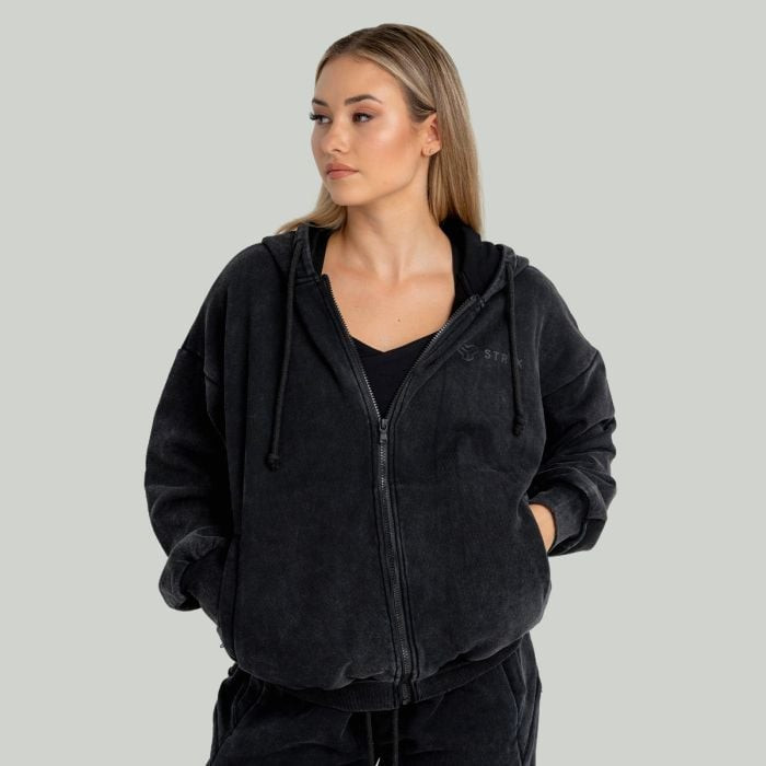 STRIX Dámska mikina Zip Washed Black  XLXL