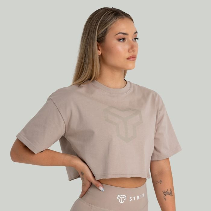STRIX Dámske tričko CropTop Taupe  LL