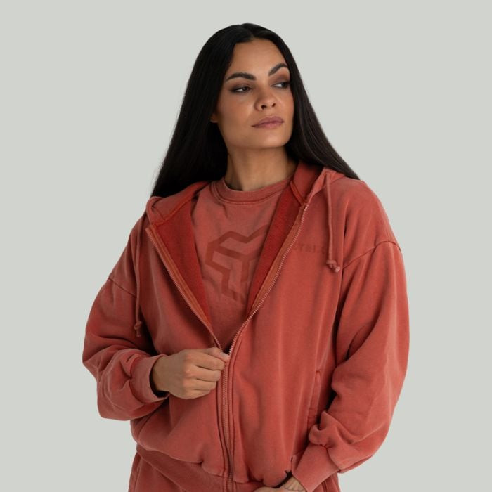 STRIX Women‘s Zip Hoodie Washed Terra  S