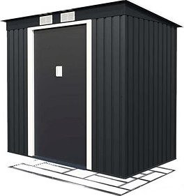 IWHome Domček záhradný ZEUS 2A 2,43 m2 antracit + podlahová konštrukcia ZEUS 2A