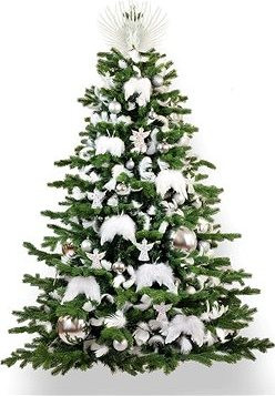 LAALU Ozdobený stromček ANJELSKÉ KRÍDLA 240 cm, 136 ks ozdôb a dekorácií