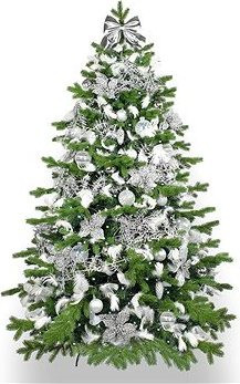 LAALU Ozdobený stromček KRÁĽ ZIMA 240 cm, 132 ks ozdôb a dekorácií