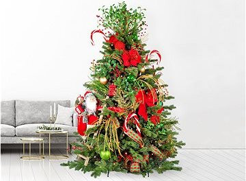 LAALU Ozdobený stromček SANTA CLAUS II 270 cm so 124 ks ozdôb a dekorácií