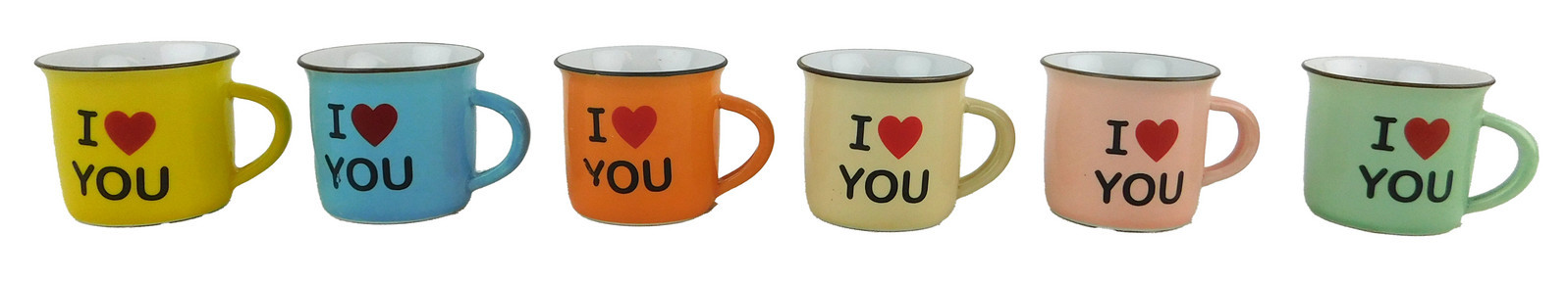 MAKRO - Hrnček I love you 5x5,5cm sada 6ks