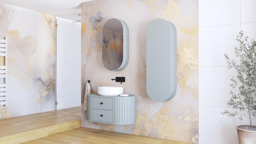 Závesná kúpeľňová skrinka VENEZIA Halmar Světle modrá