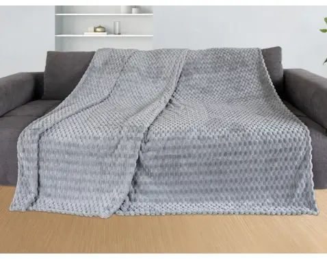Deka Cashmere touch Big Dots 220x240 cm, strieborná%