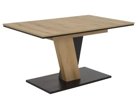 Rozkladací jedálenský stôl Lucy 140x90 cm, dub evoke/čierny%