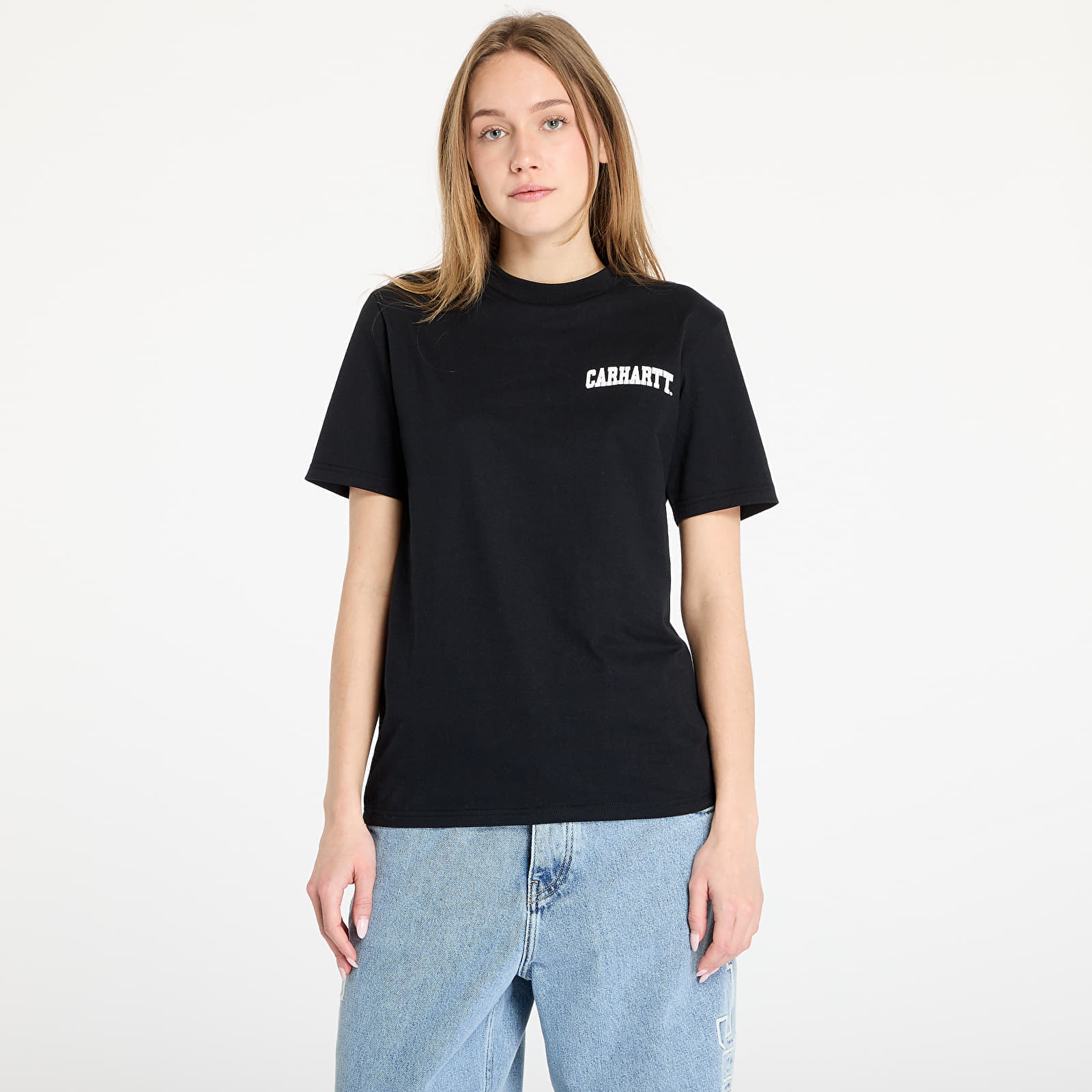 Tričko Carhartt WIP University Script Short Sleeve T-Shirt UNISEX Black/ White S