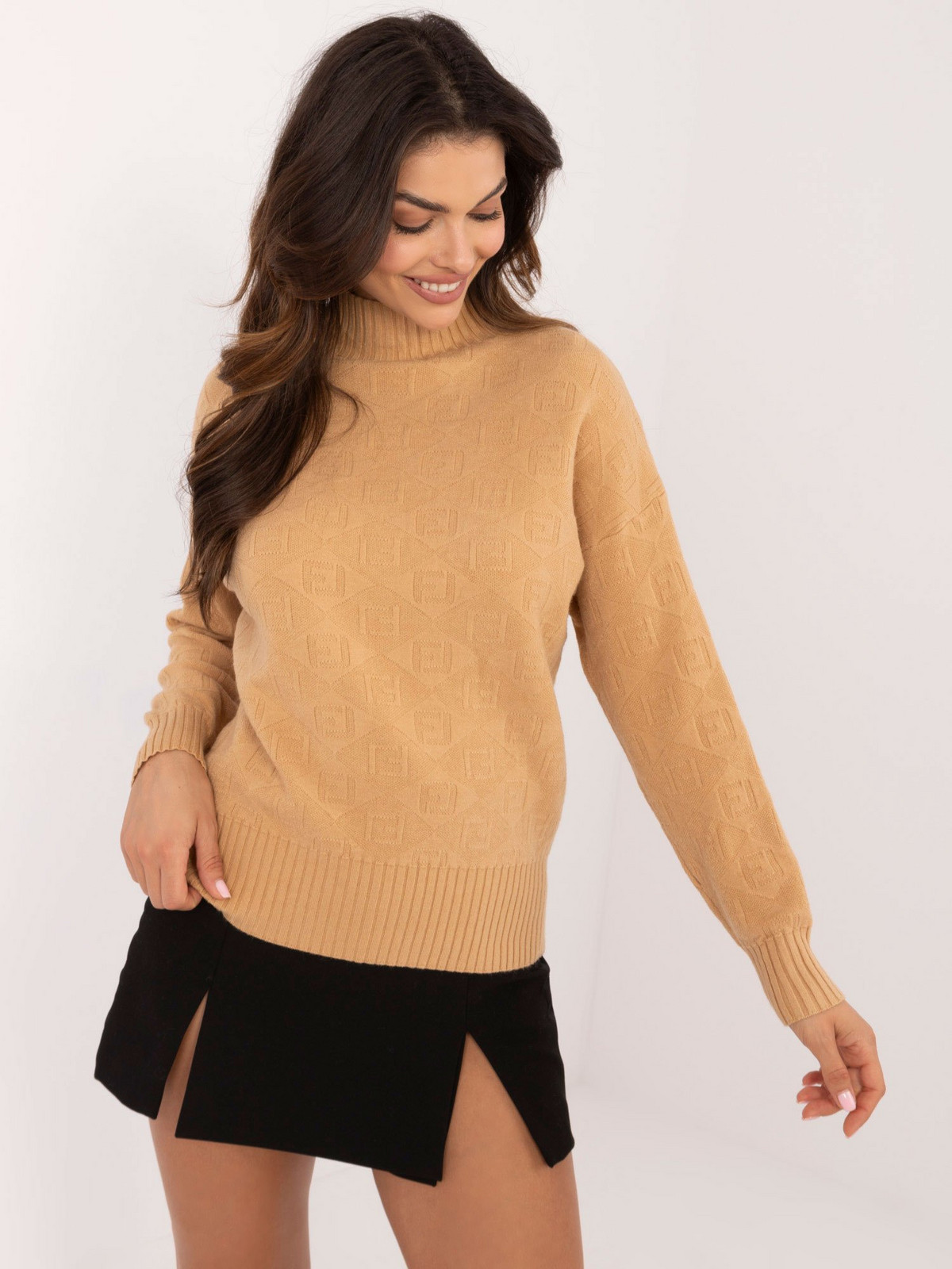 Brown women's turtleneck sweater