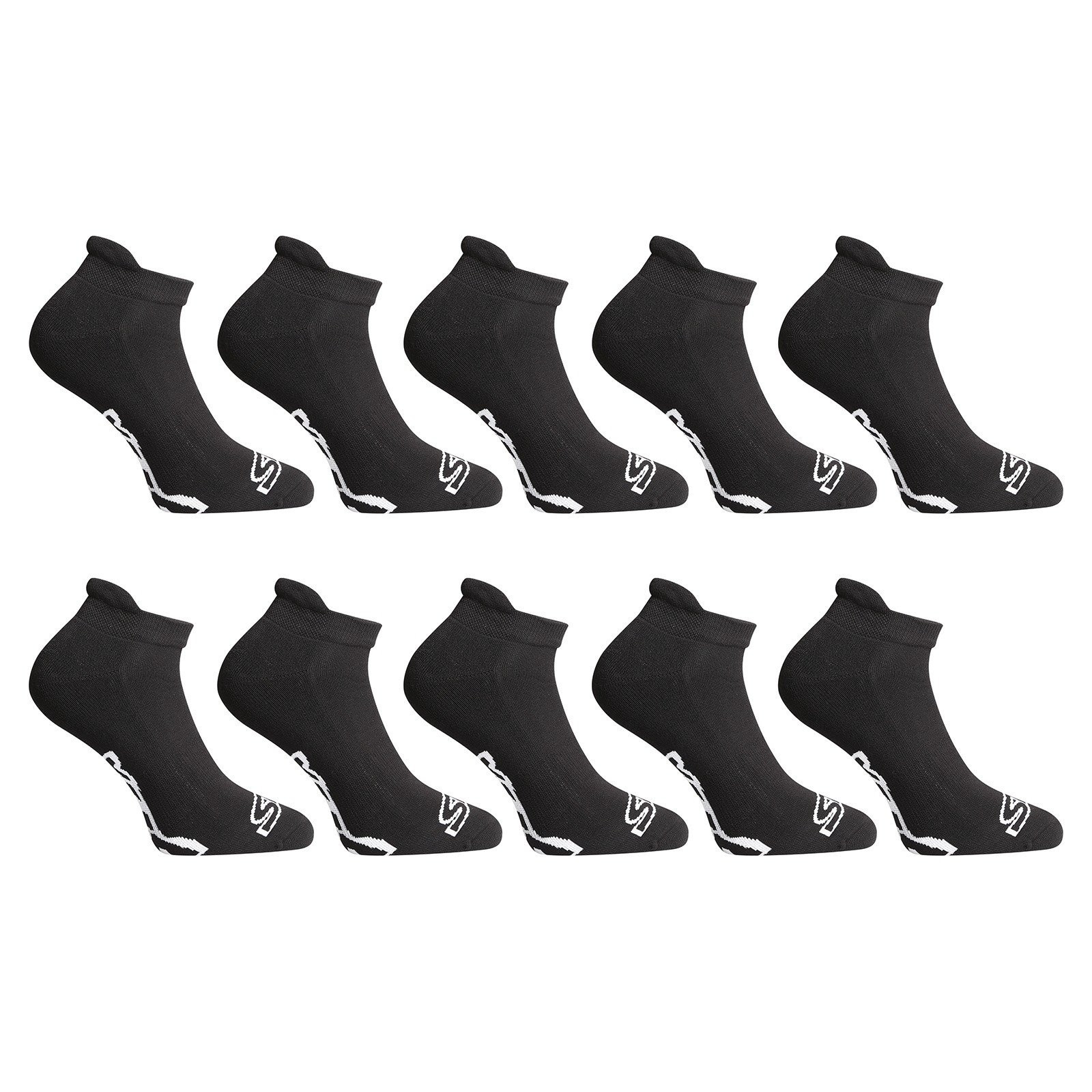 10PACK Styx low black socks