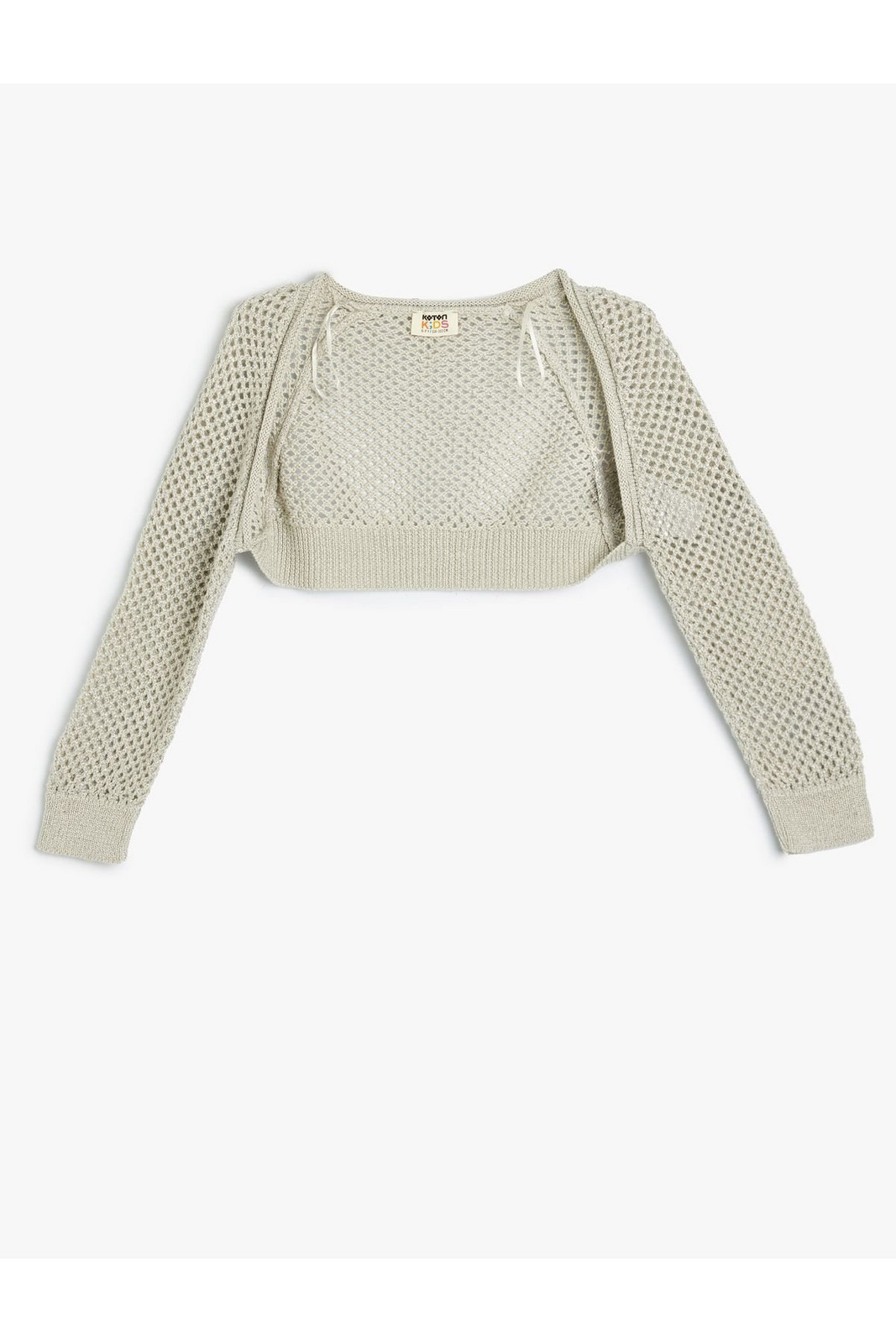 Koton Crop Knitwear Cardigan Openwork Long Sleeve