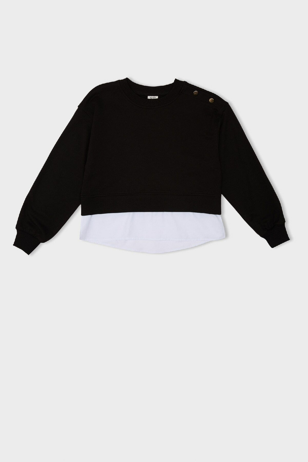 DEFACTO Girl Relax Fit Crew Neck Sweatshirt Fabric Sweatshirt