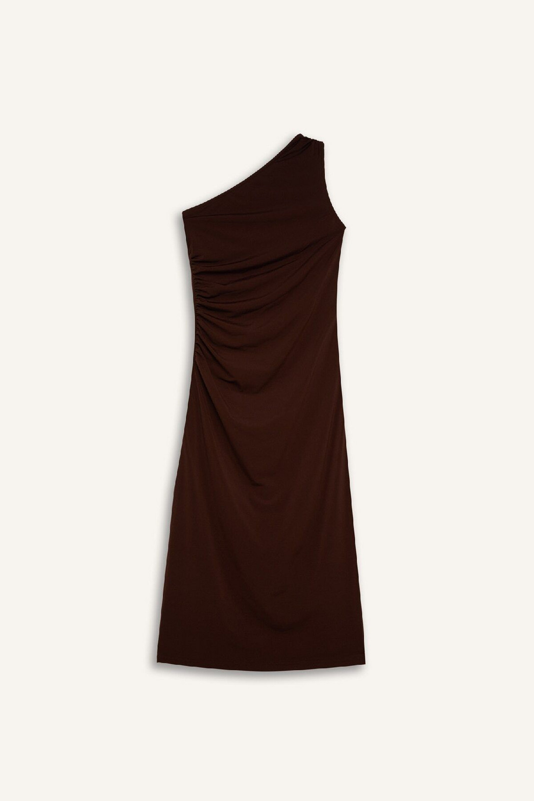 DEFACTO Bodycon Bodycon Basic Plain One Shoulder Midi Dress