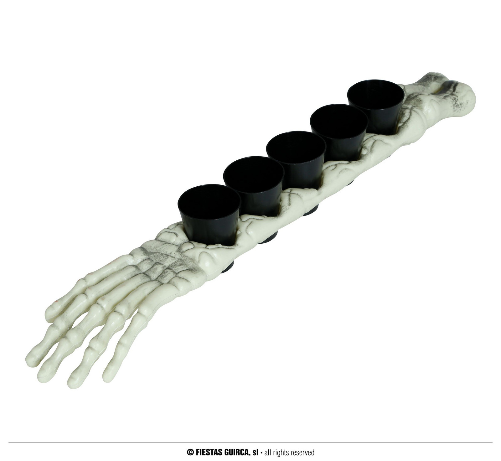 Ruka kostlivca s 5 poldecákmi