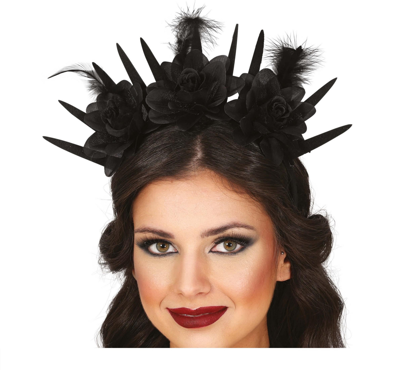 Guirca Čierna kvetinová čelenka