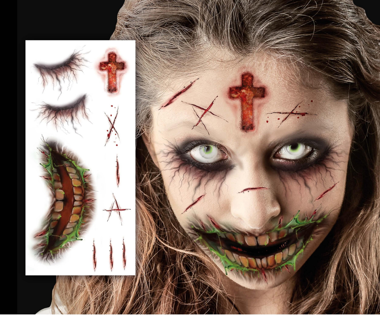 Guirca Zombie tetovanie na tvár