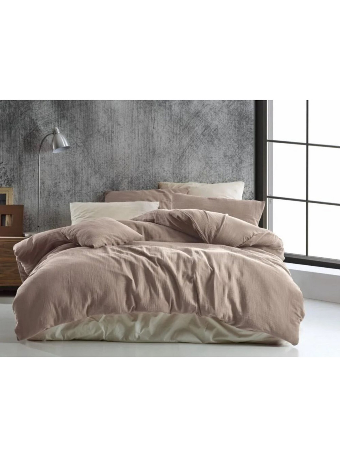 Francúzske mušelínové obliečky 240x220, 70x90cm béžové Kvalitex