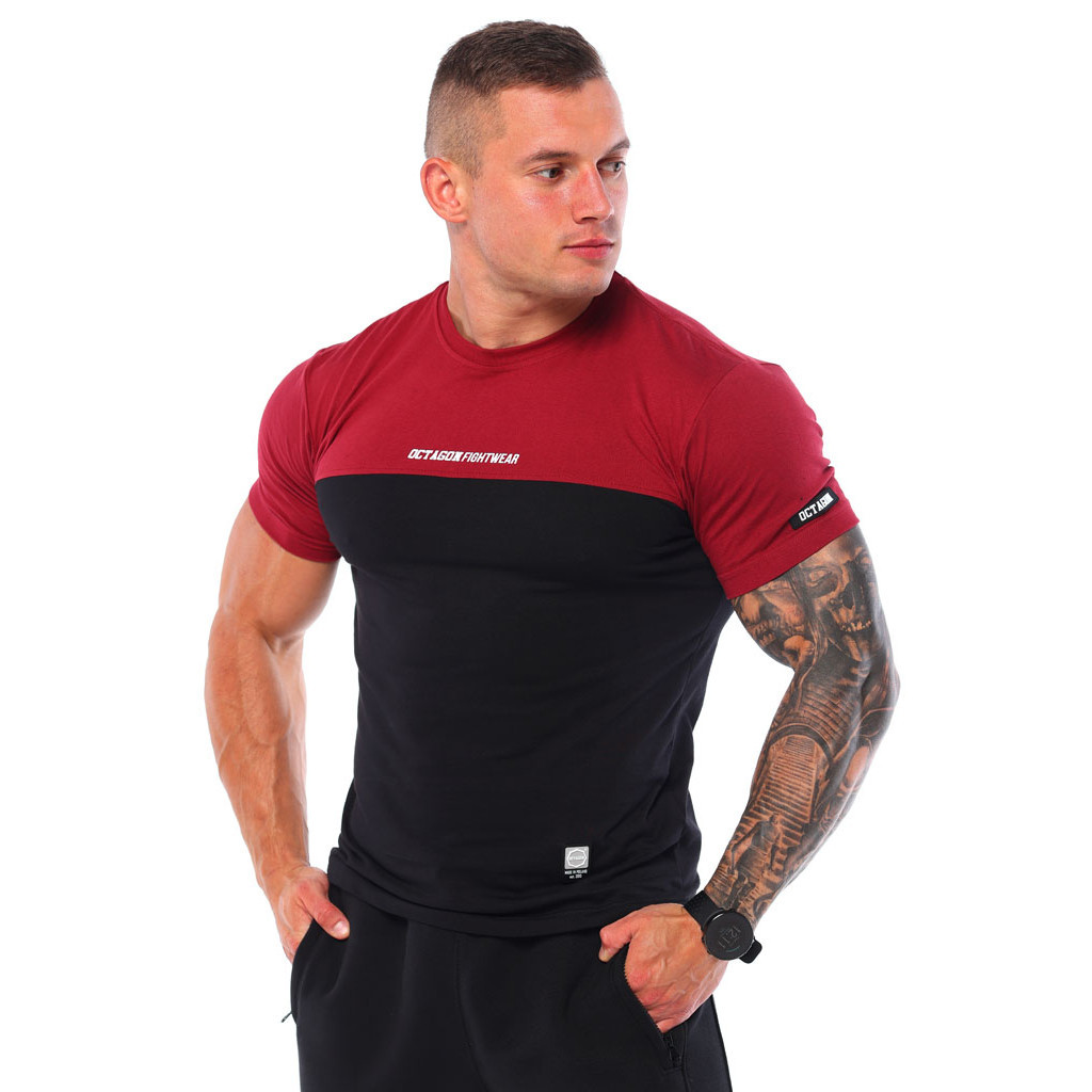 Tričko pánske Octagon Small Dual - čierne-červené, XXL