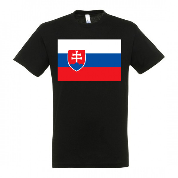 Tričko s vlajkou Slovensko (Slovenská republika) - čierne, XL
