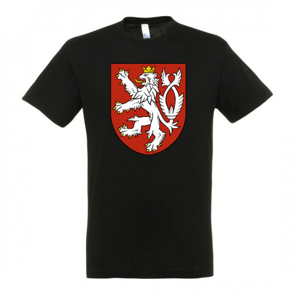 Tričko so symbolom Český lev - čierne, XL
