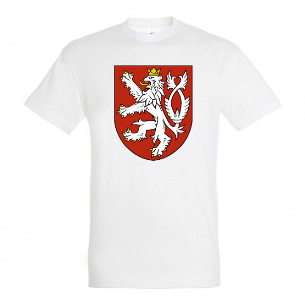 Tričko so symbolom Český lev - biele, XL