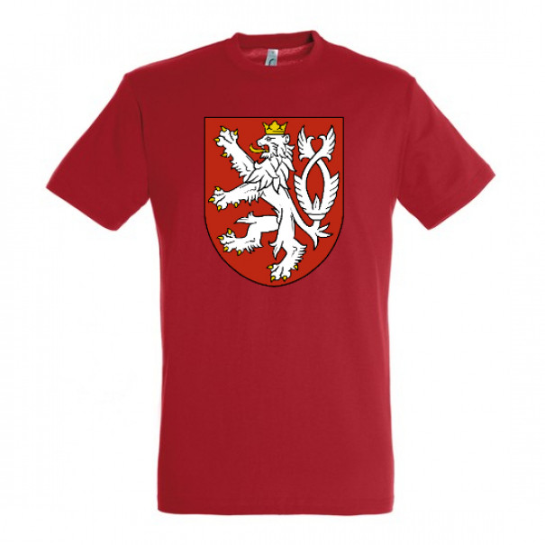 Tričko so symbolom Český lev - červené, XL