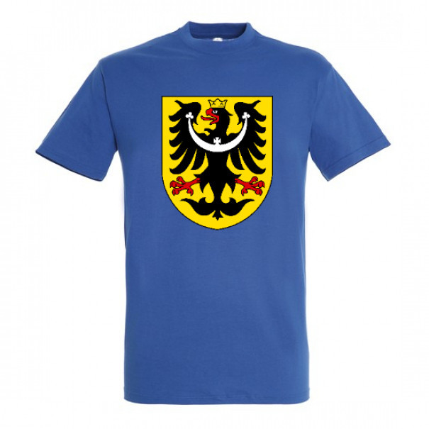 Tričko so symbolom Sliezska orlica - modré, XL
