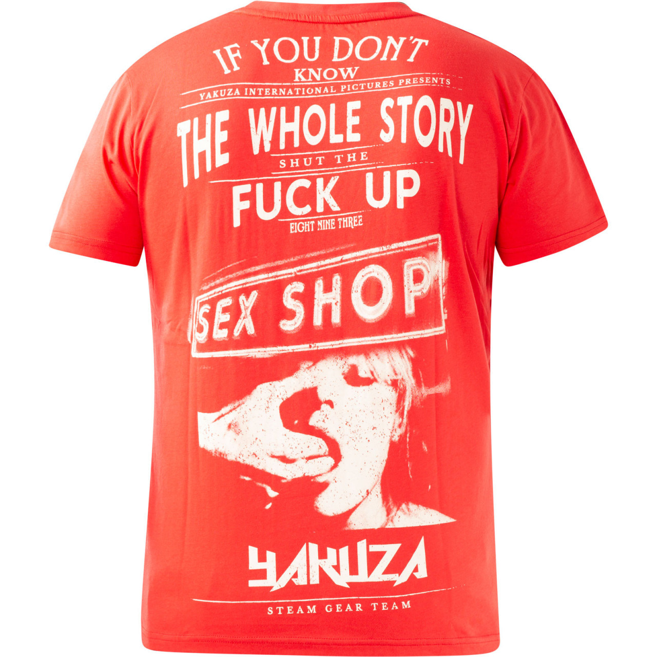 Tričko pánske Yakuza XXX Shop - červené-biele, XXL